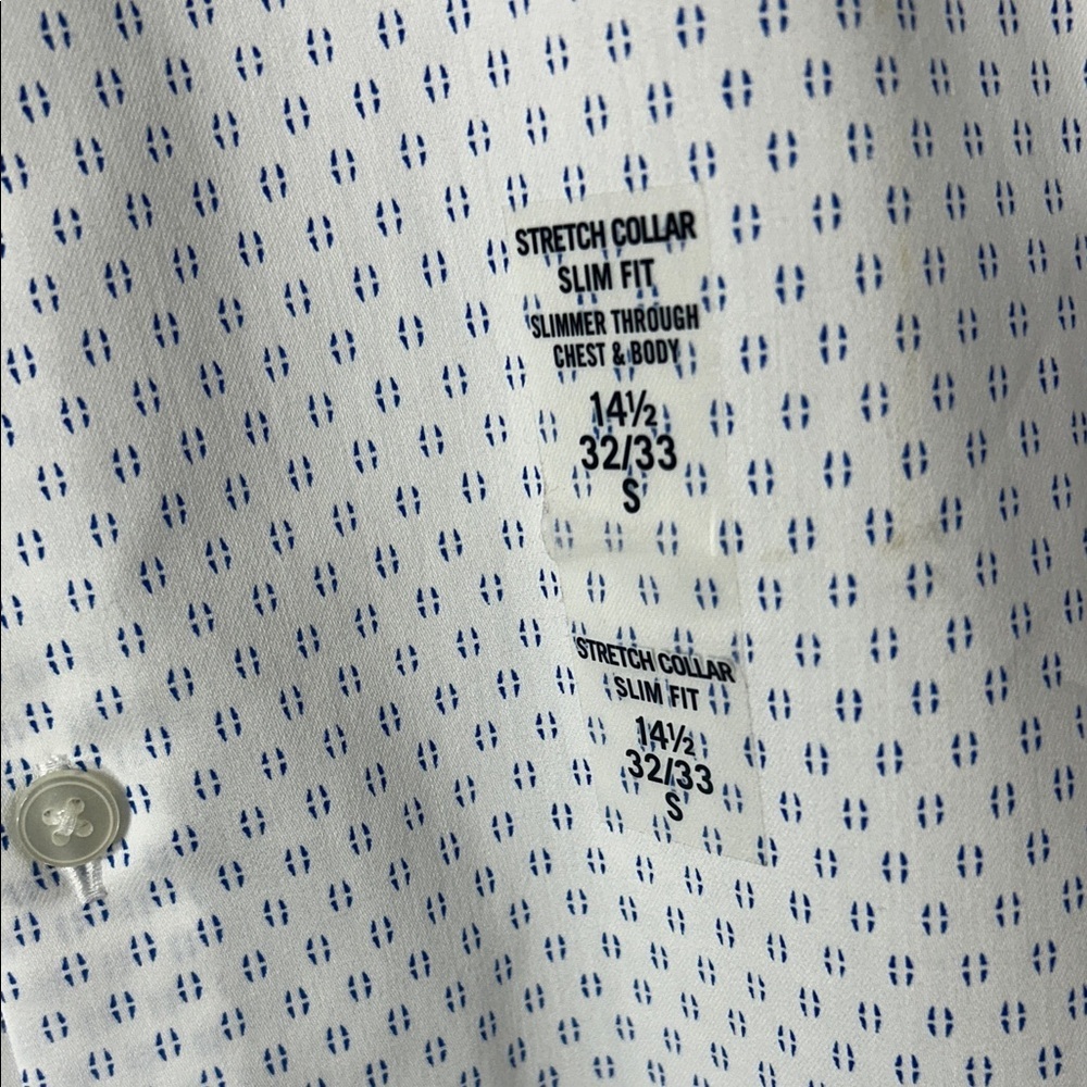 Van Heusen White Geometric Dress Shirt - Picture 3 of 12